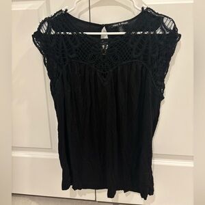 Cable & Gauge Black Lace Top